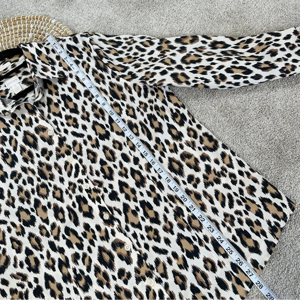 Chico’s No-Iron Effortless Love Leopard Lisa Button Down Shirt Longsleeve 3/XL - Image 12