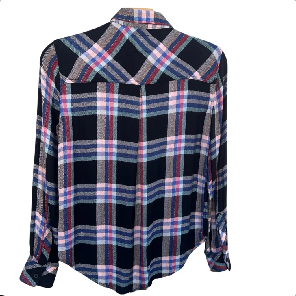 Rails  Hunter Black Melon Aqua Plaid Button Down Shirt XS - Image 10