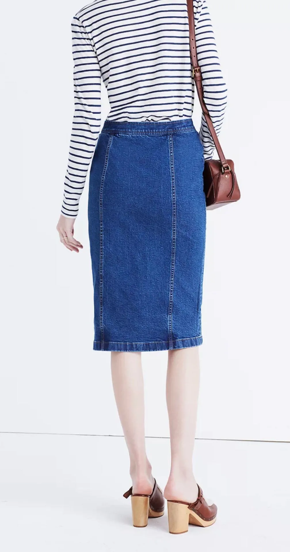 Asymmetrical Button Jean Skirt 25 - Image 2