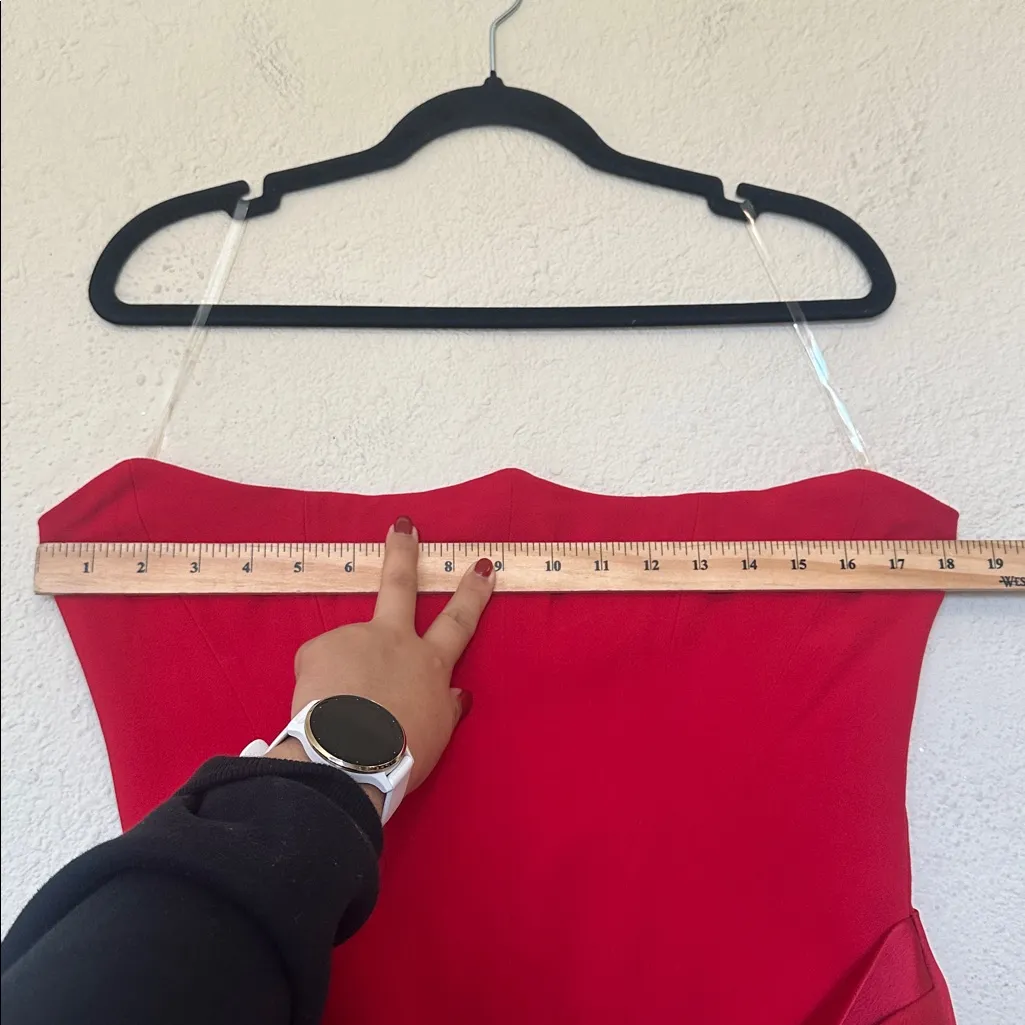 HOUSE OF CB 'Persephone' Scarlet Strapless Corset Maxi Dress NWOT size L A-C‎ - Image 6