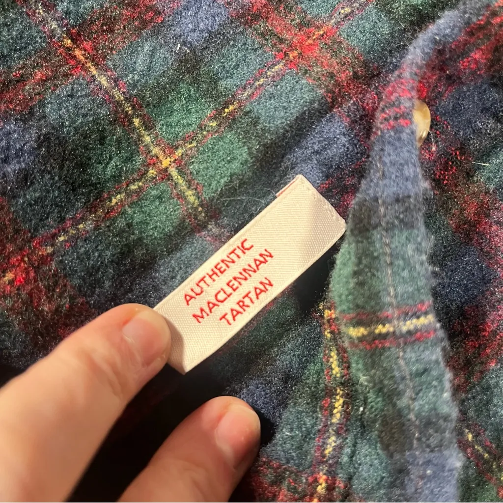 Pendleton Plaid Green and Red Women’s Shirt; Large Long - Image 3