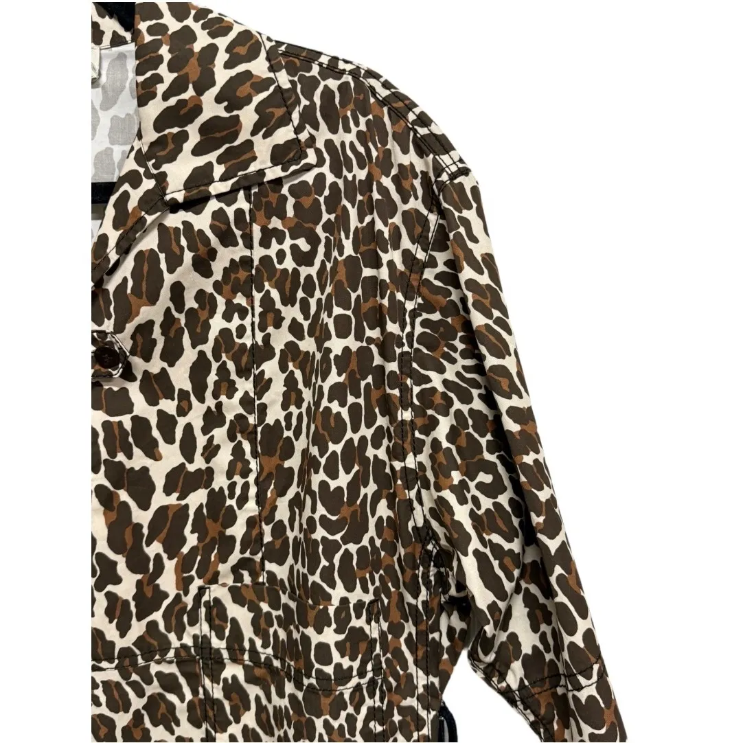 Tory Burch NWT Reva Leopard Shirt Dress Animal Print Pockets Mini Dress Size 6 - Image 4