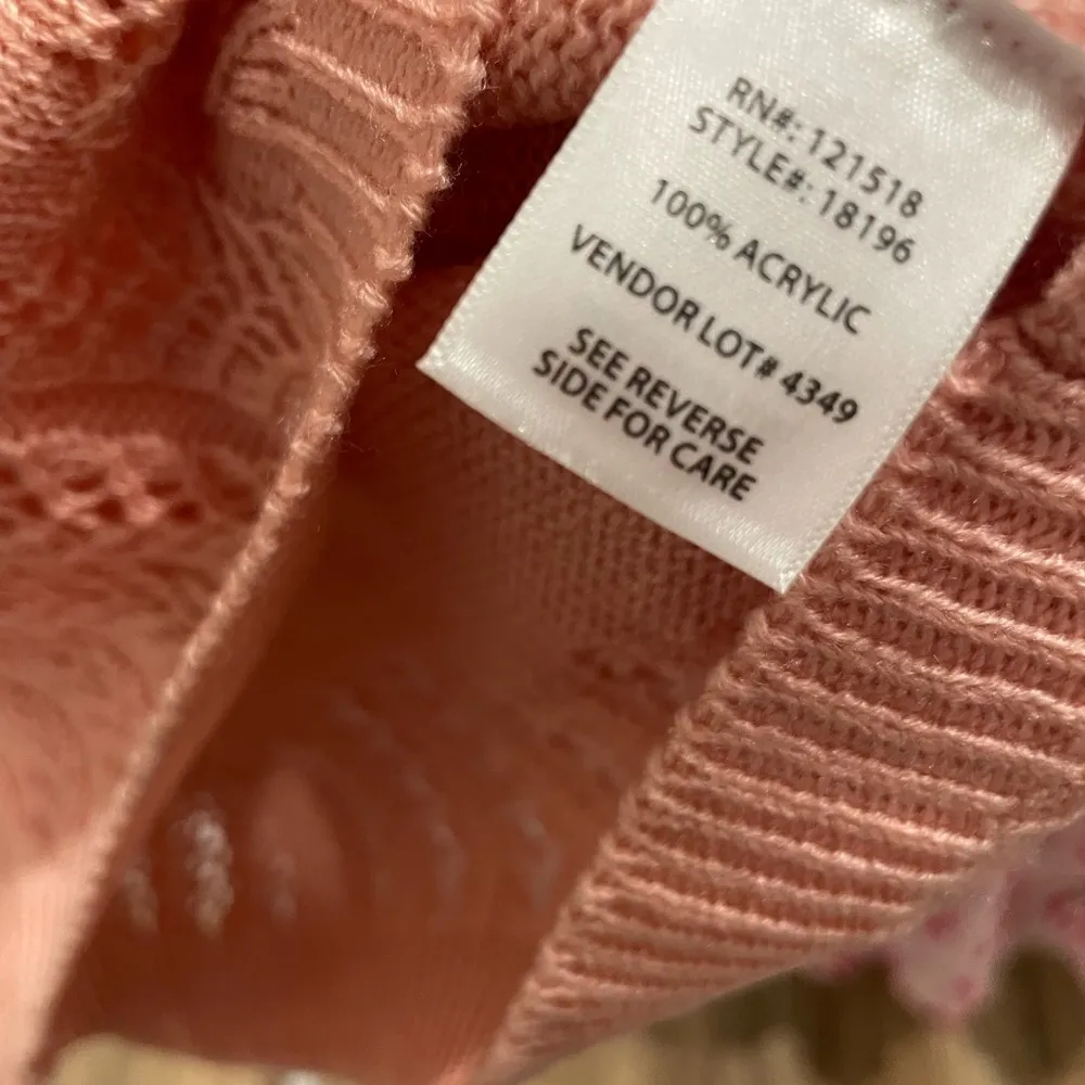 VTG NWT 90s Cottagecore Pink Button-Down Sleeveless Sweater Vest - PM - Image 16