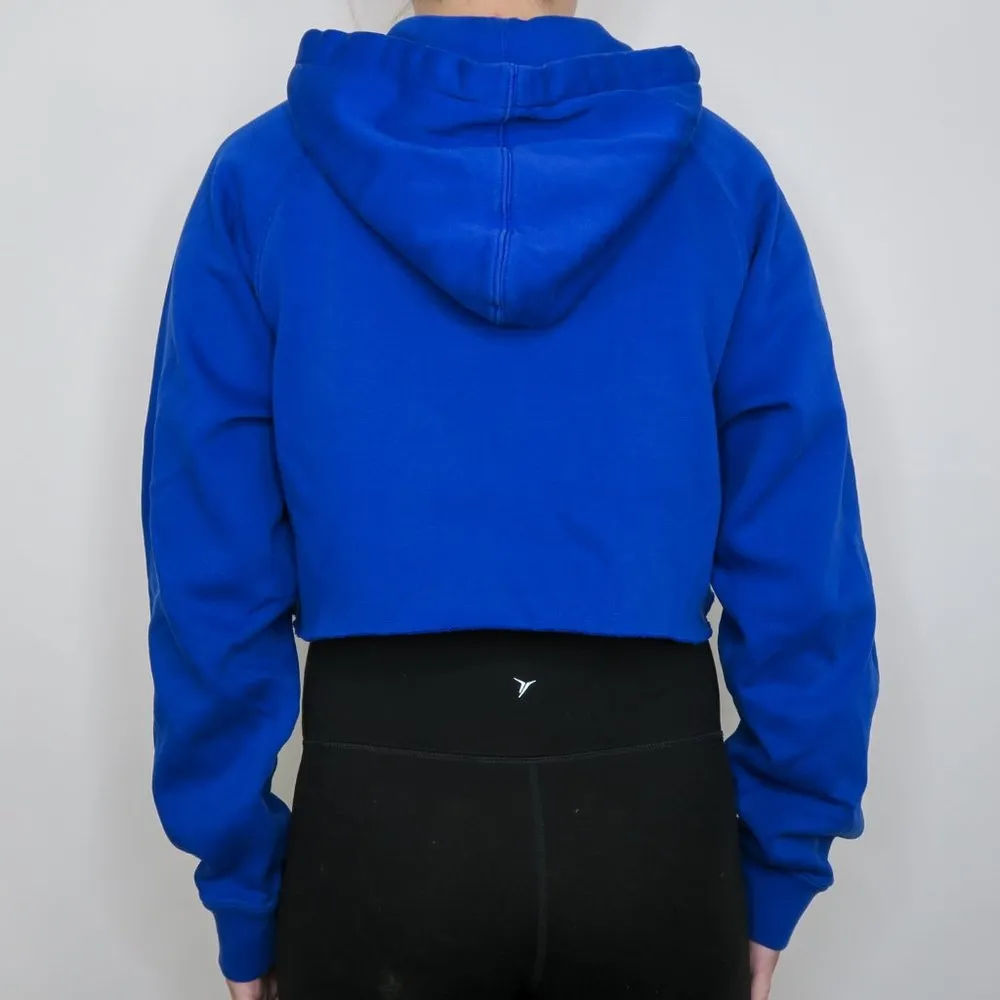 Vintage Y2K Adidas Trefoil Logo Blue Cropped Hoodie - Image 6