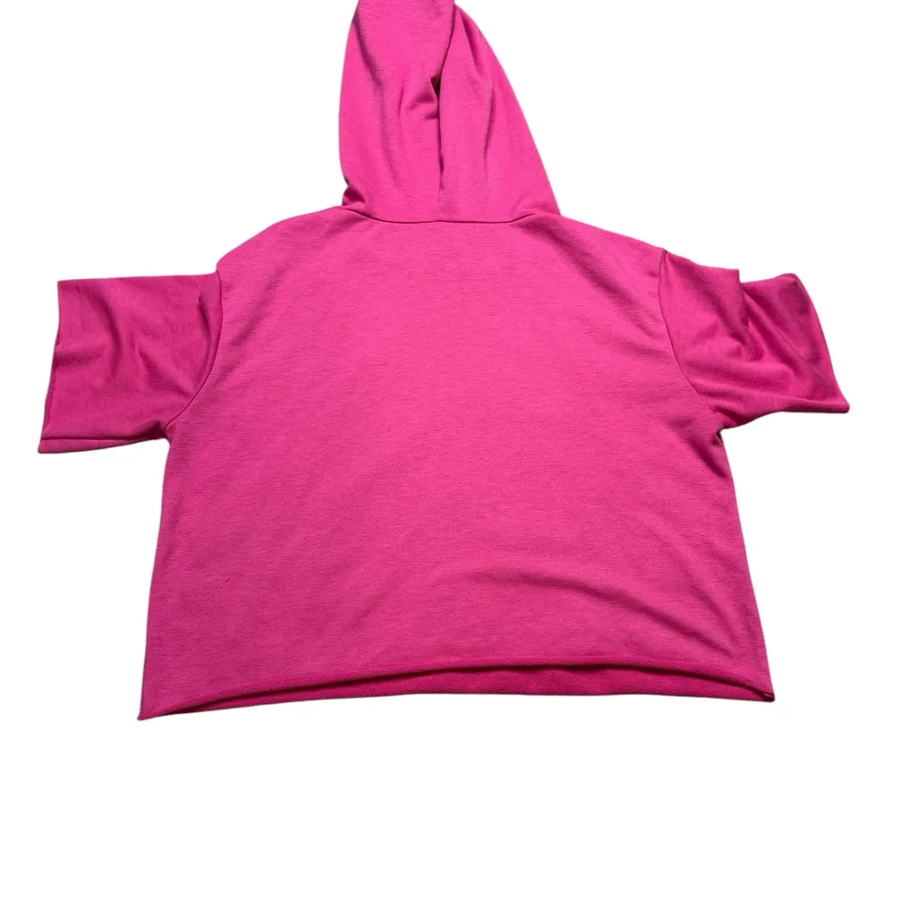 Pink Cropped Hoodie w/ Pop Art “Young Romance” Comic Patch Size L - Image 2