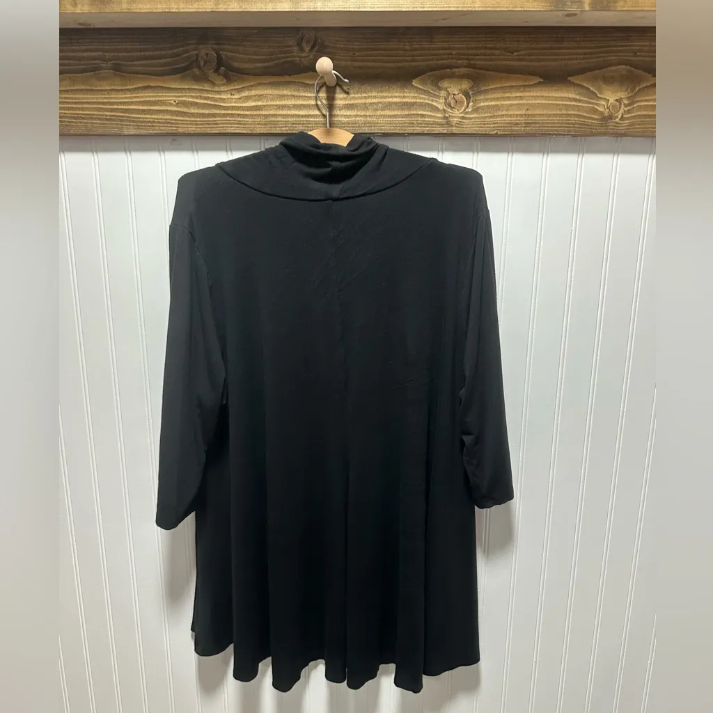 Tahari Black Cowl Neck Tunic 2X basic minimalist office career plus Lagenlook - Image 2
