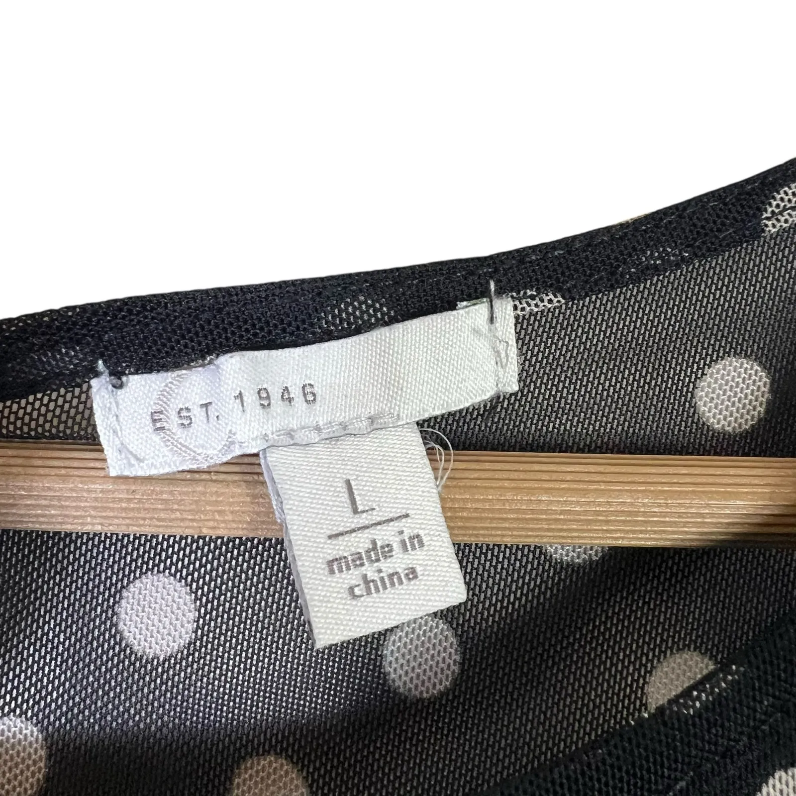 Cato Polka Dot Tiered Midi Dress Womens L Black White Sheer Lined Coquette - Image 5