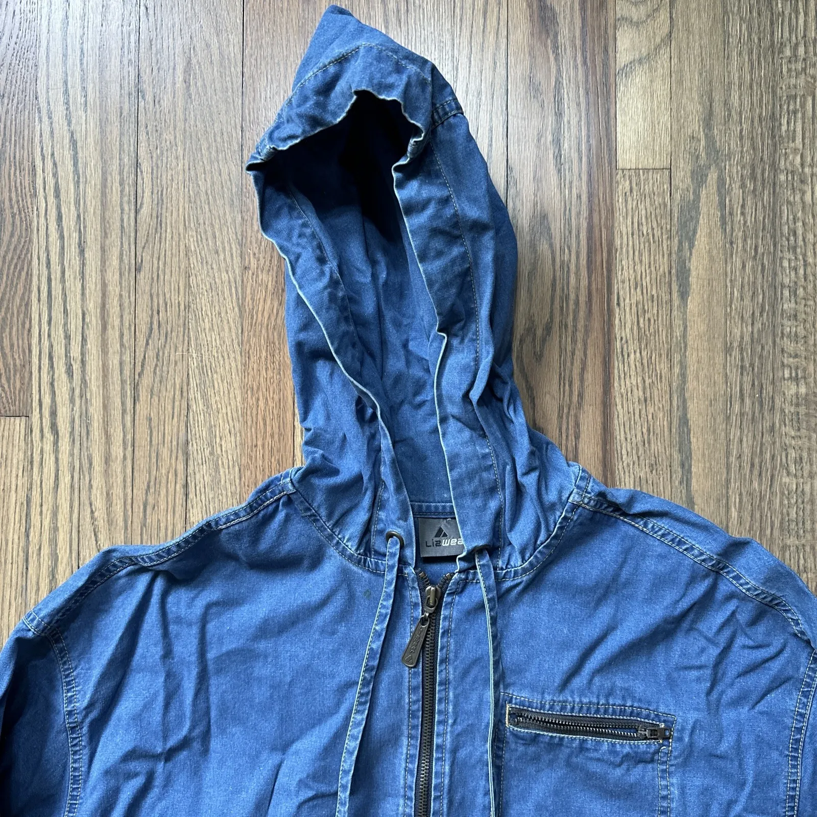 Vintage Lizwear Denim Zip Up Jacket Talons Zipper Size Medium Women's 1980s Blue - Image 2