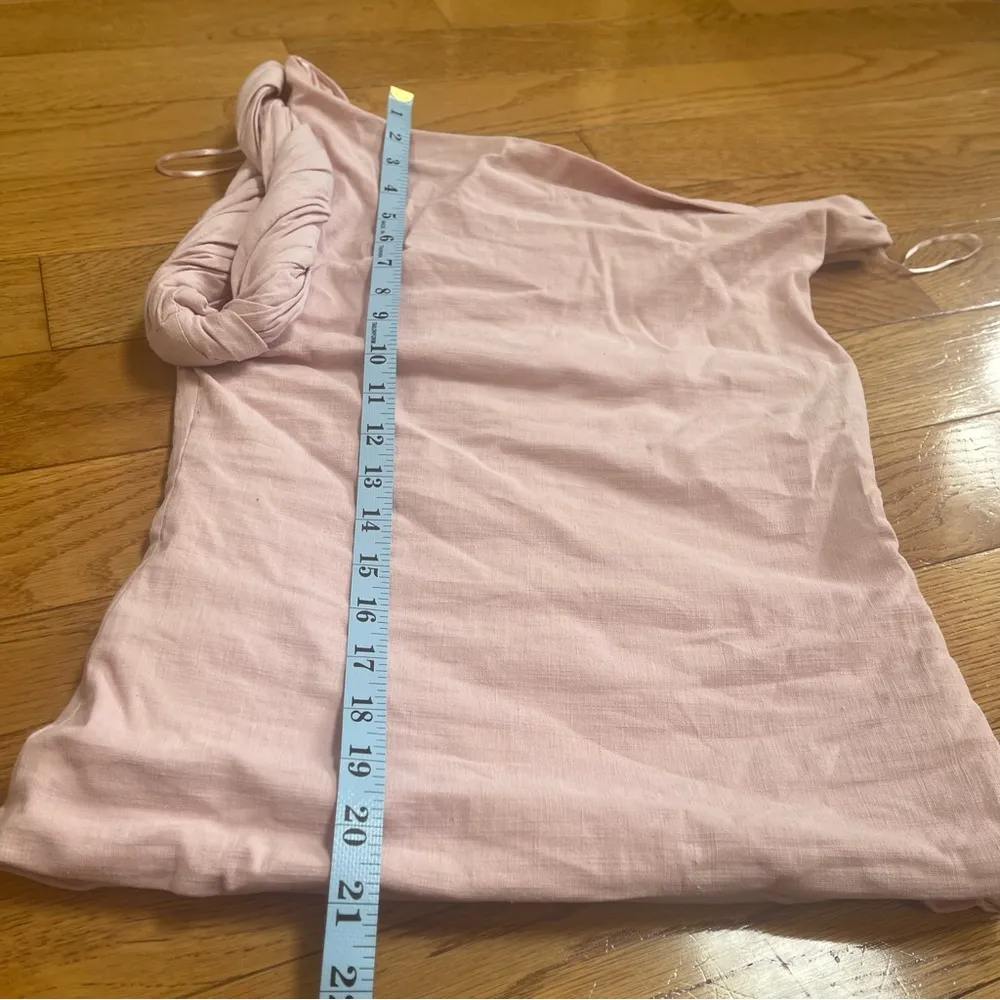 ZARA TWISTED ASYMMETRIC Linen Blend Pink Top Bloggers Fave Sz Medium - Image 12