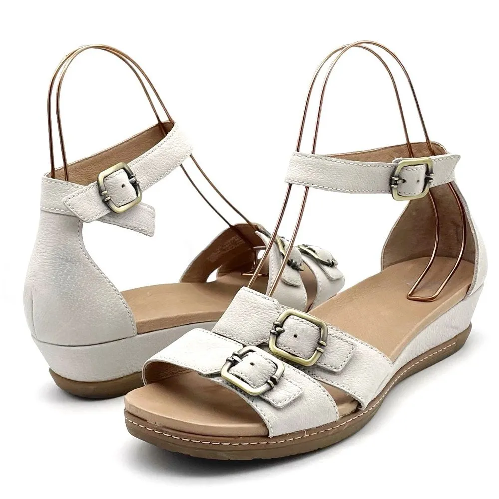 Dansko Astrid Sandals Textured Ivory Nubuck Leather Comfort Shoe Size 42 | 11.5 - Image 5