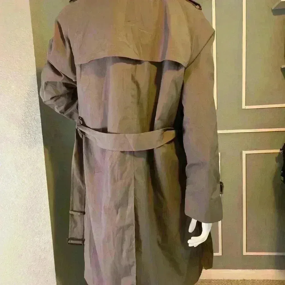 Botany 500 Trench Coat Mens Size 38 Tan Overcoat Made In USA Brown - Image 12