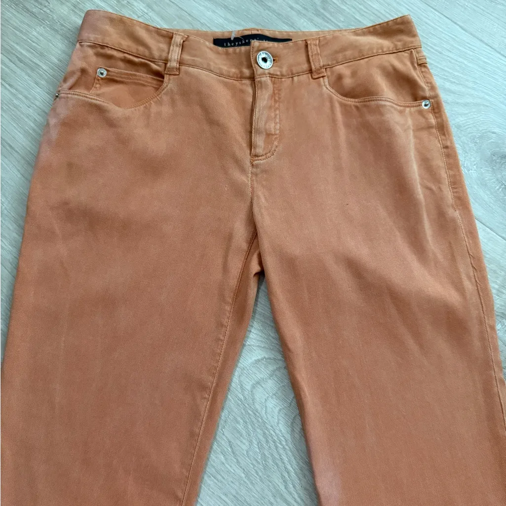 NWT Theyskens’ Theory Silk Flare Leg Bootcut Pants *FLAW | Peach Smoke | 26 Orange - Image 4