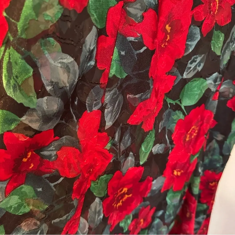 Victoria's Secret Gold Label Robe Nightgown Set Women's M & PS‎ Red Roses Sheer - Image 4