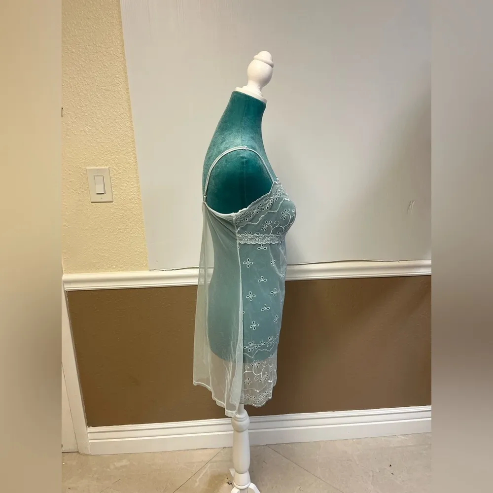 Victoria’s Secret Light Blue Floral Lace Babydoll Dress – Size M - Image 4