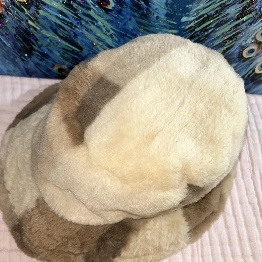 Faux Fur Bucket Hat Tan - Image 3