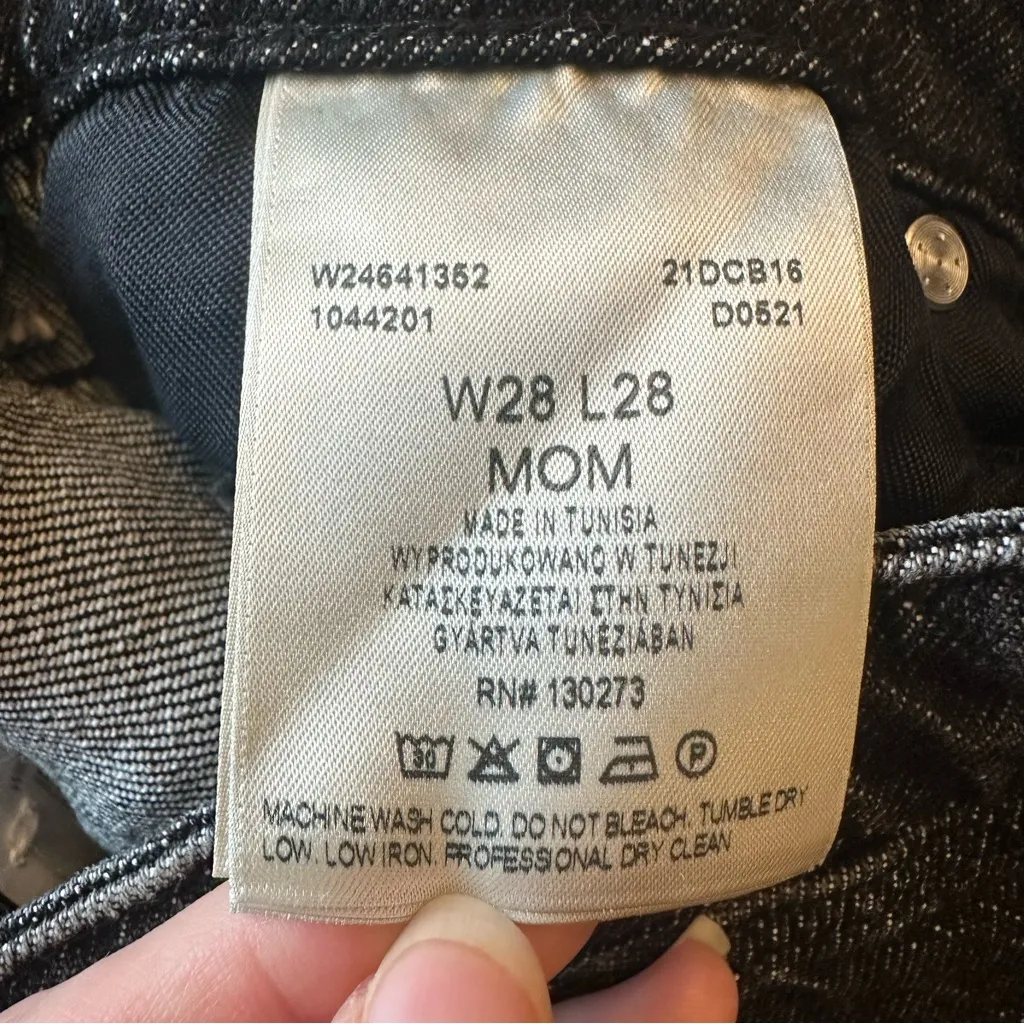 NEW Wrangler Black Denim Mom Jeans 28x28 NWT | Casual, Country, Western Pants - Image 6