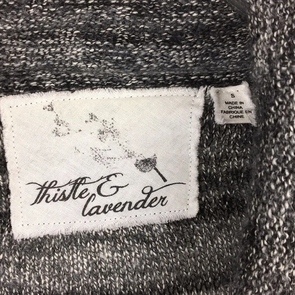 Anthropologie Thistle & Lavender Gray Cowl Neck Knit Long Sleeve Sweater S - Image 10