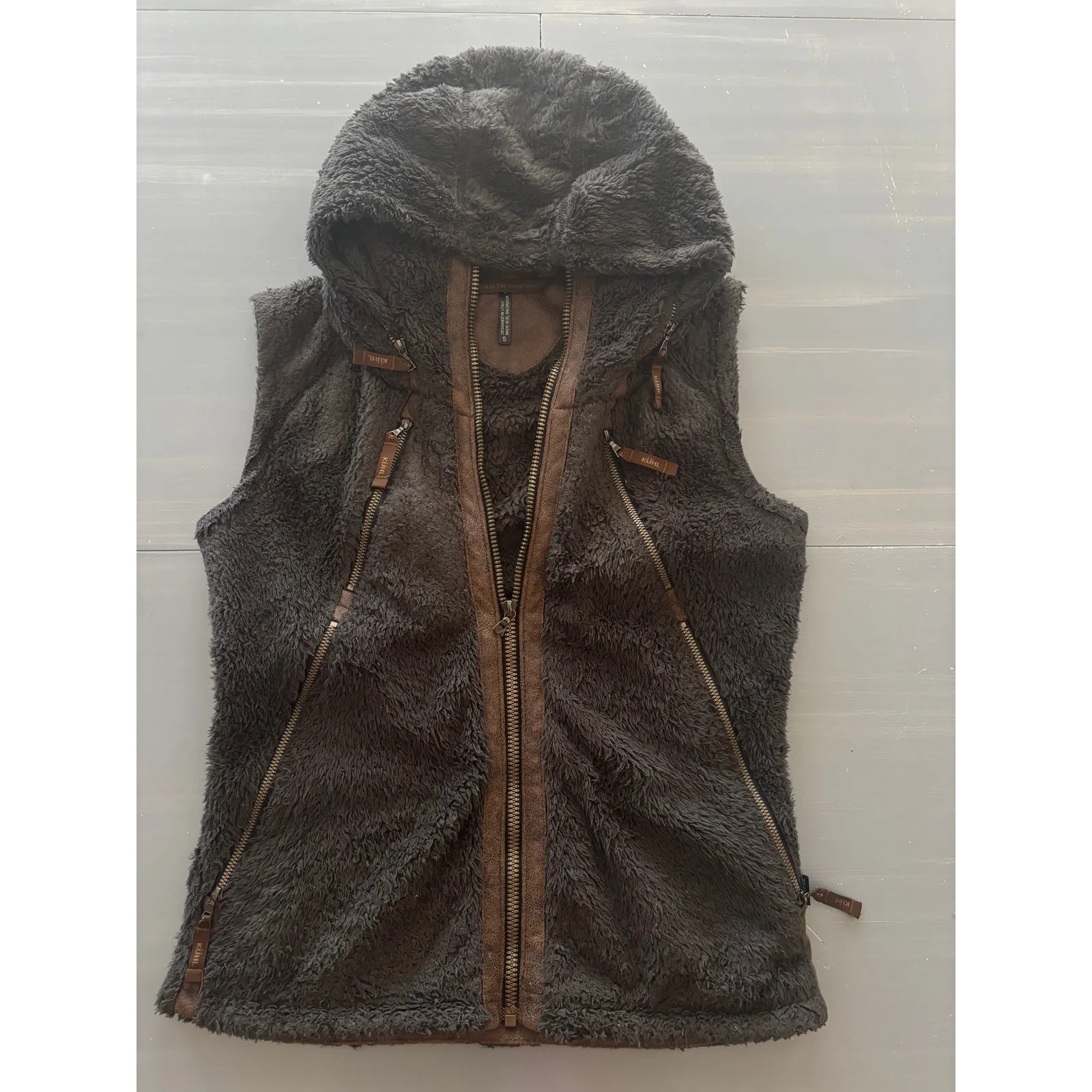 Flight Kuhl Prima Flight Vest Hood Italian Fleece Womens Size Small - Image 3