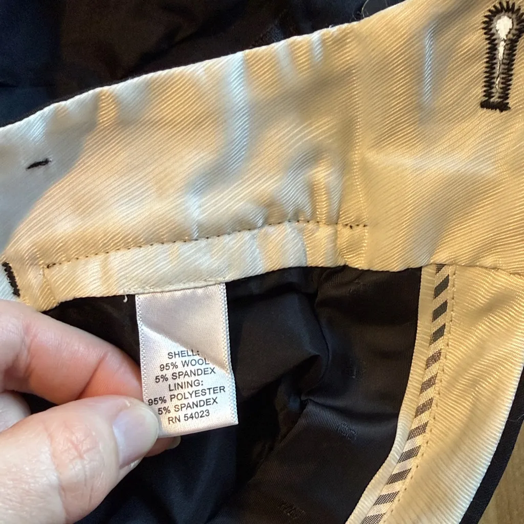 Banana Republic Jackson Curvy Fit Wool Mid-Rise Black Woven Dress Pant Trouser 4 - Image 8