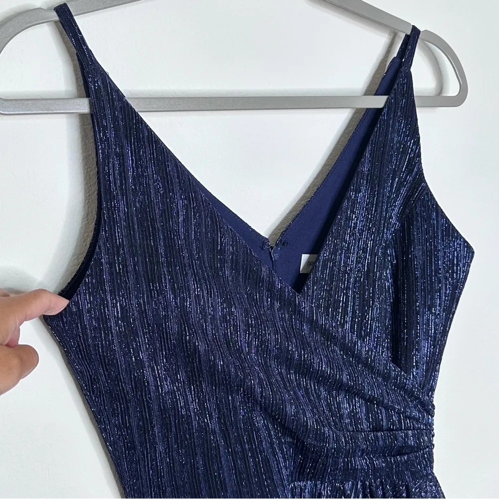 Metallic Fit & Flare Gown in Metallic Navy Pre-owned - Image 6