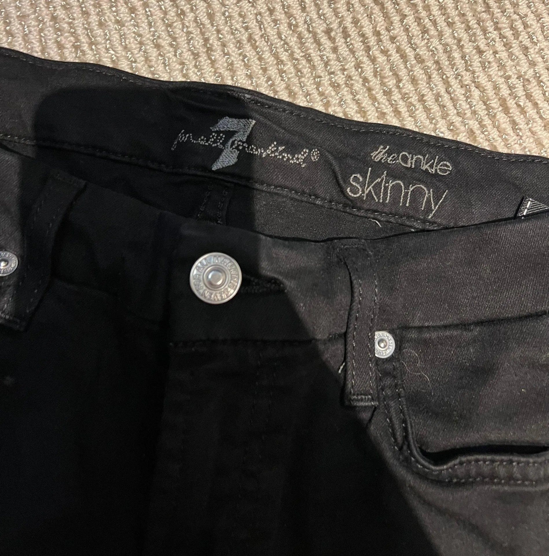 7 For All Mankind B(air) Denim Ankle Skinny With Destroy In Black - Image 4