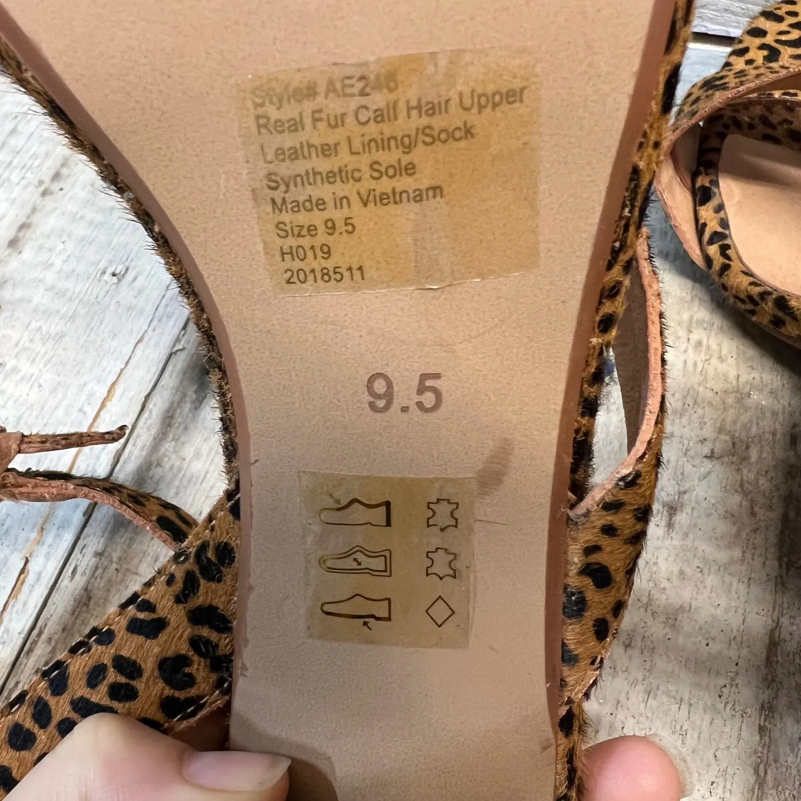 Madewell Liv Sandal Mini Leopard Calf Hair Strappy Block Heel Animal Print 9.5 - Image 7