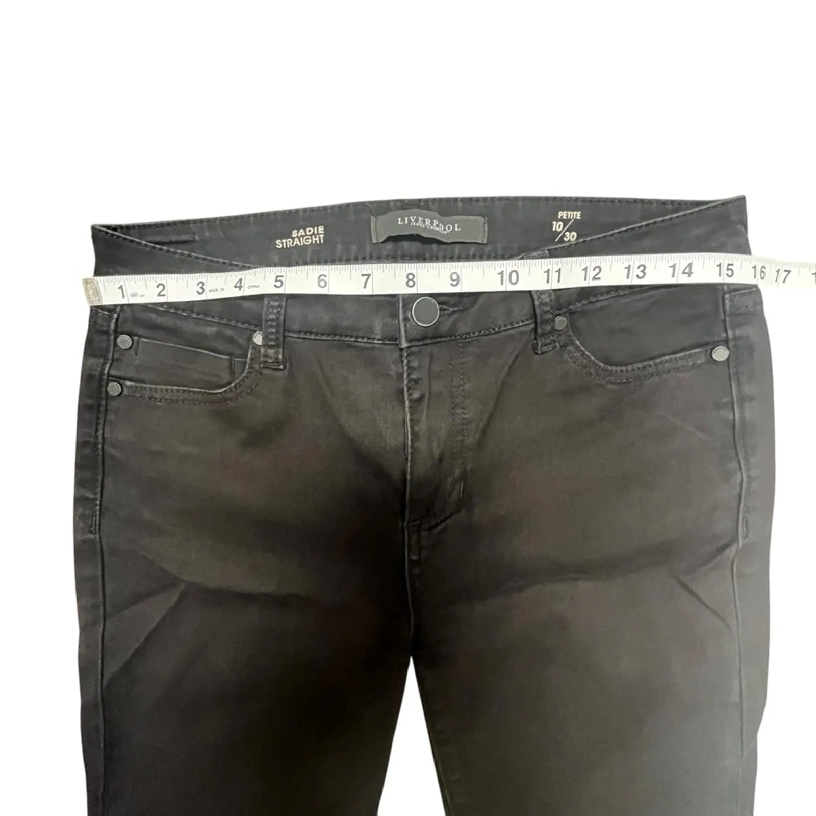 Liverpool Jeans Company Black Sadie Straight Jeans 10P 10/30 Short Basic Simple - Image 8