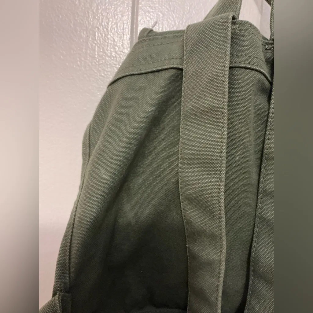 Rare HTF Vintage Olive Green Cotton Baggu Lightweight Backpack Bag - Image 8