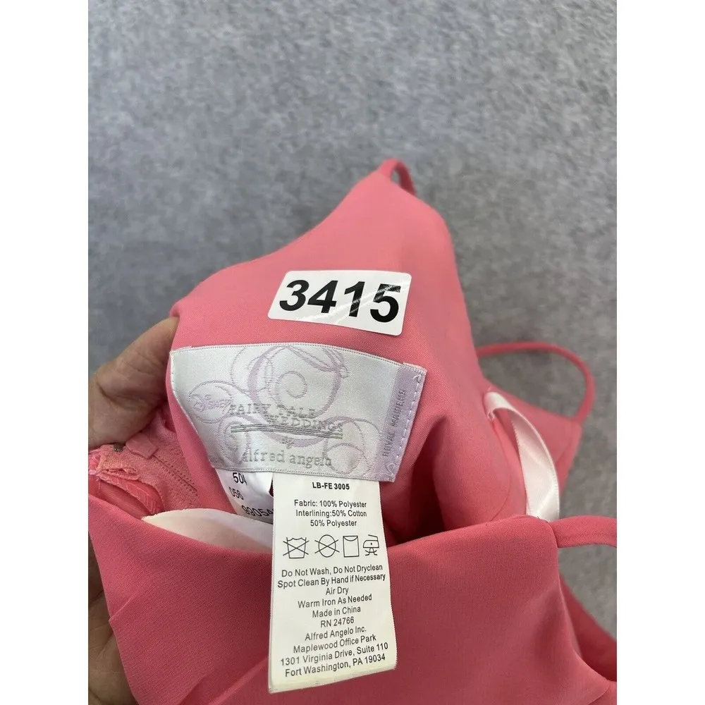 Disney Fairytale Weddings Women's Dress Solid Pink Sleeveless Size 2 - Image 3