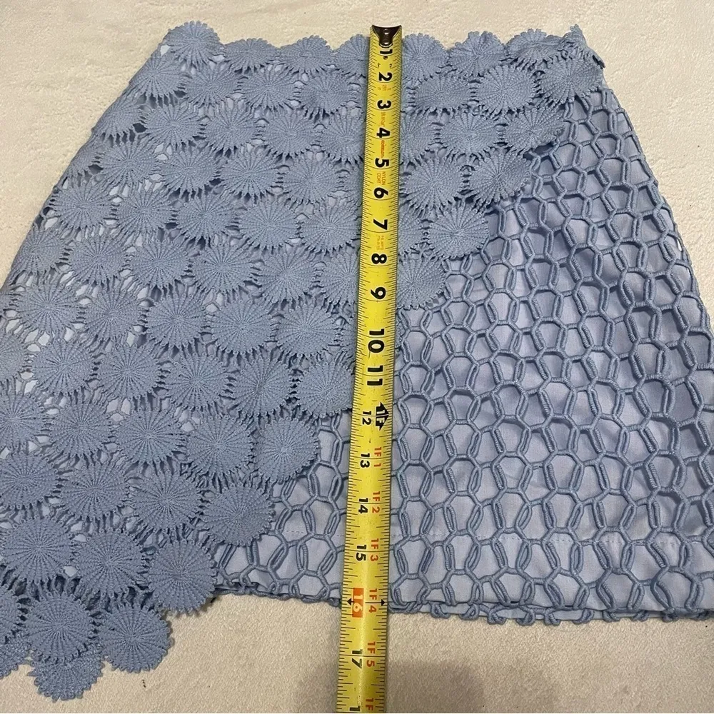 Topshop Rosie Wrap Lace Mini Skirt Blue Crochet Coquette Boho NWT - Image 13