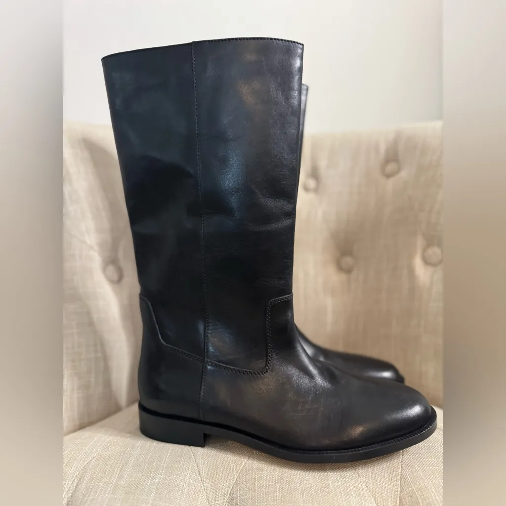 Mango Black Leather Boots - Image 4