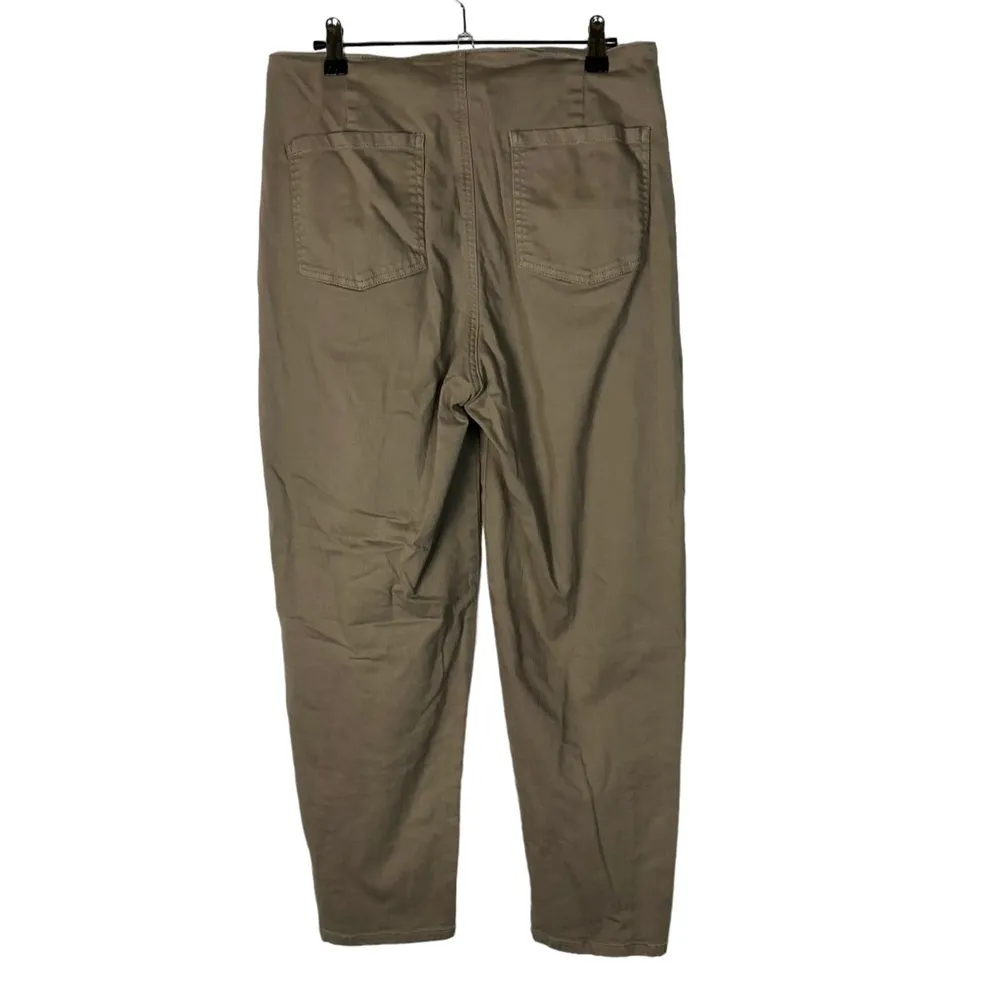 Eileen Fisher Light Brown Pleated High Rise Straight Leg Chino Pant 8 - Image 2