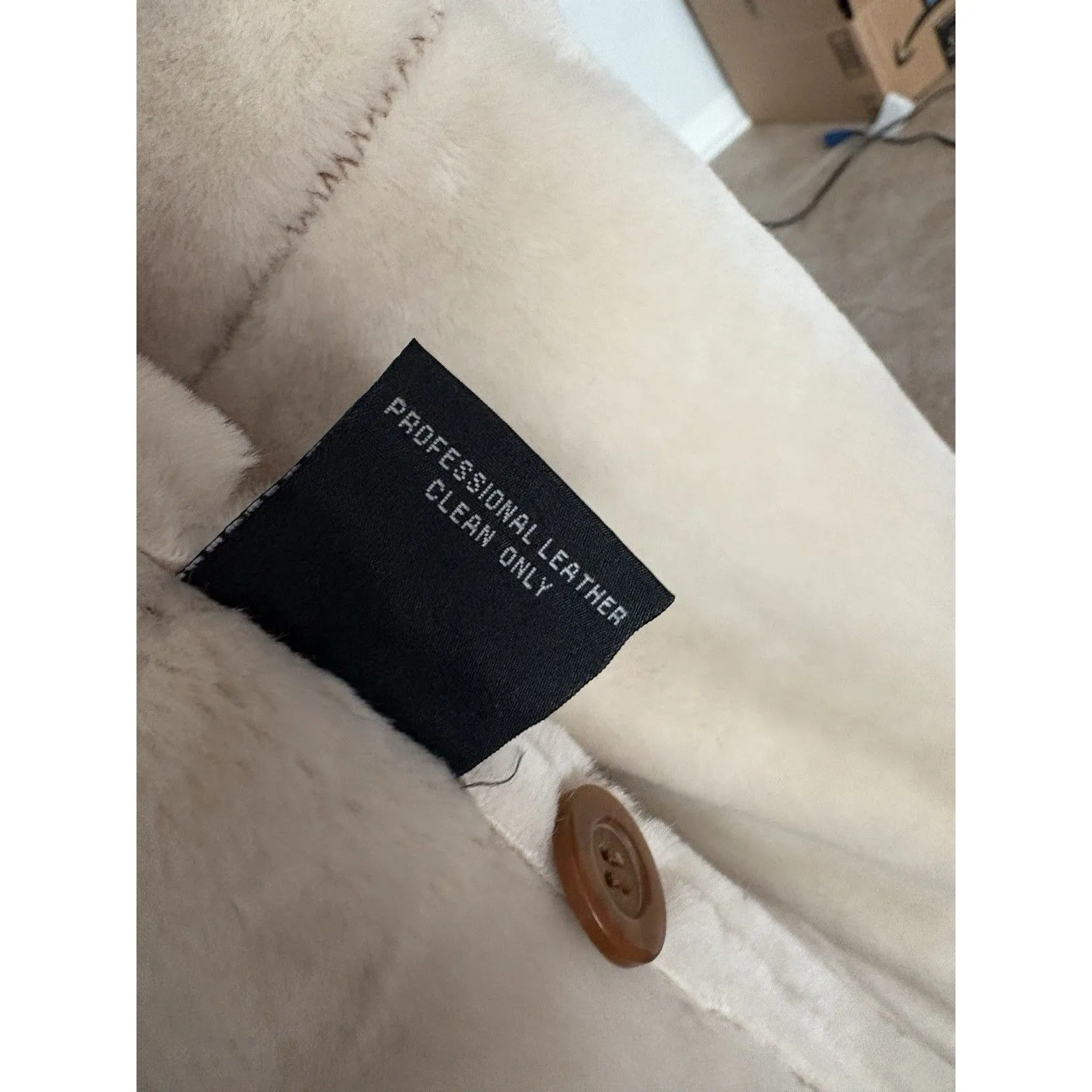 Gallery Womens Large Brown Suede Sherpa Lined Jacket Shearling Style Coat - Image 7