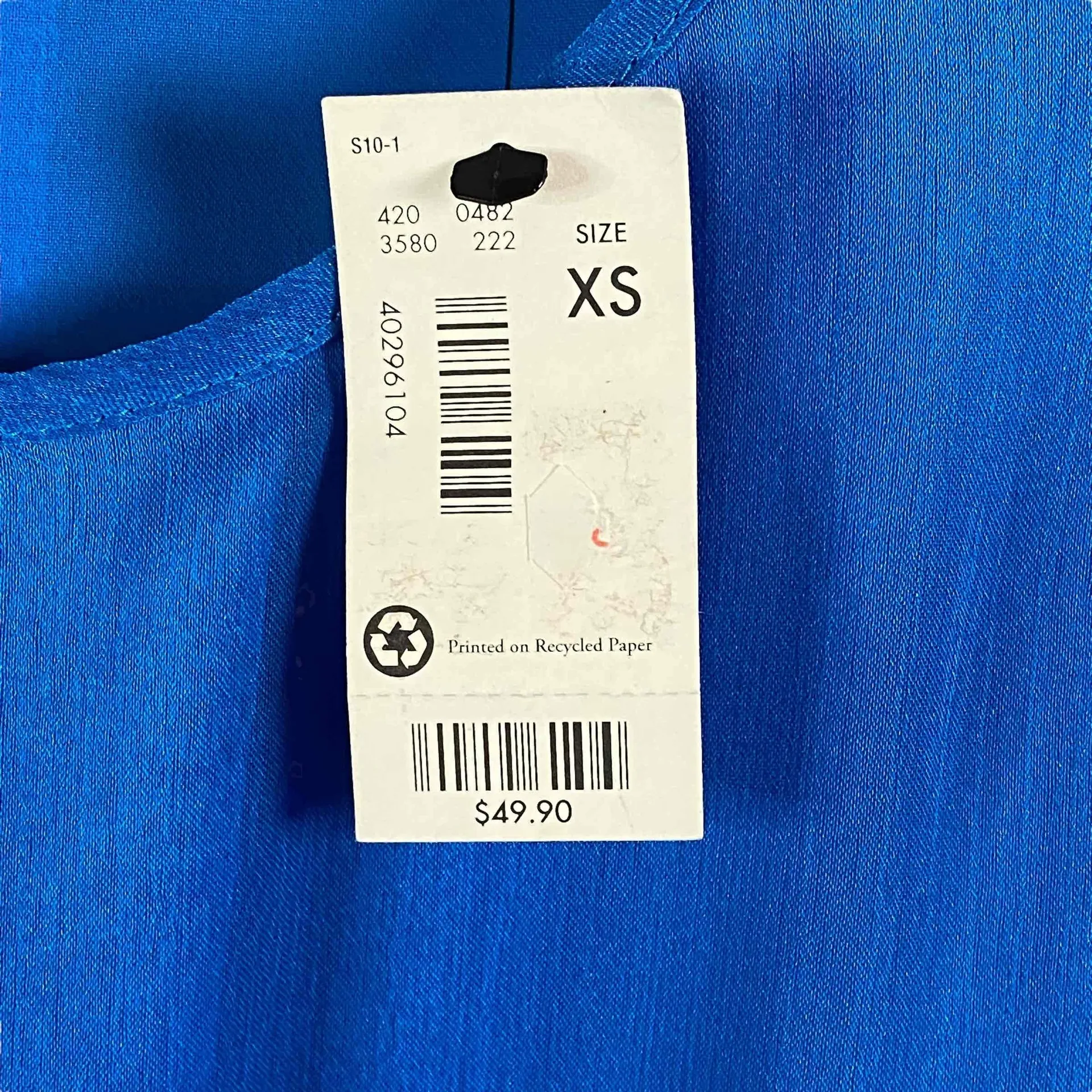 New The Limited Womens Royal Blue Bohemian Elastic‎ Waist Chiffon Blouse Sz XS - Image 8