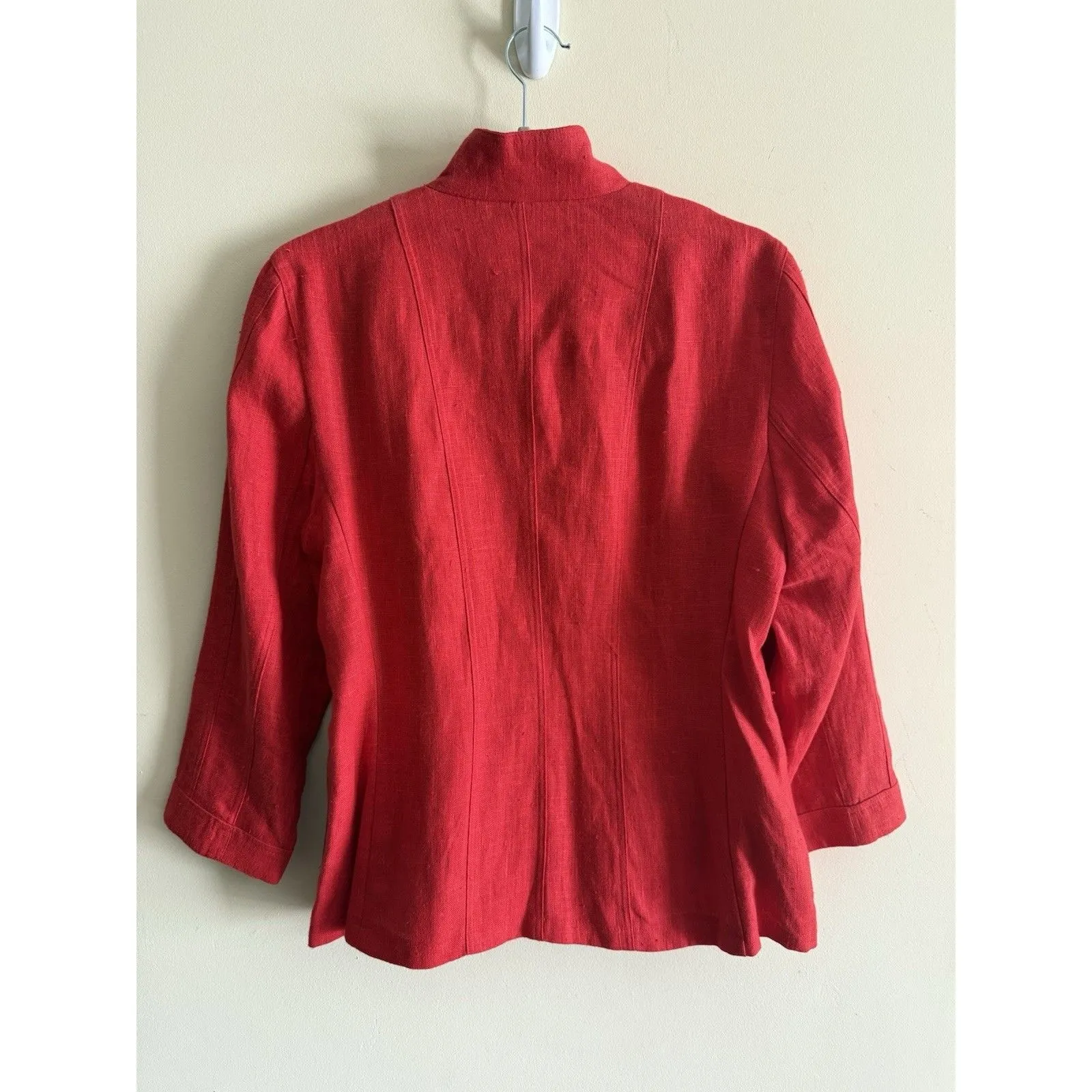 Harve Bernard Red 100% Linen Blazer 10 Womens‎ NWT Coastal Grandma Lightweight - Image 3