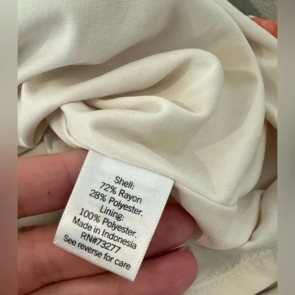 Nine West CRACKLE LEAVES CORAL SIDE TIE FAUX WRAP MINI SQUARE NECK DRESS Sz XXL - Image 9