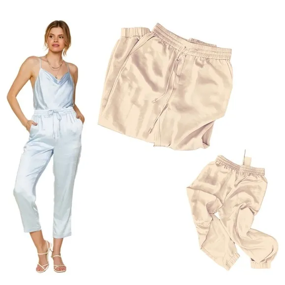 Skies Are Blue Satin Waist Tie Pants - Image 2