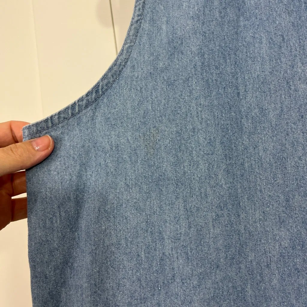 Vintage 90s Large Blue Looney Tunes Button Down Sleeveless Collared Vest - Image 3