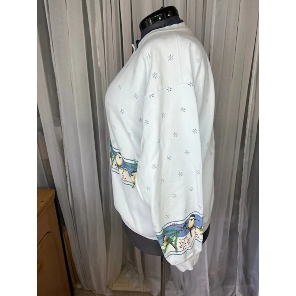 sweatshirt cardigan birds grannycore 1980s White Size L - Image 8