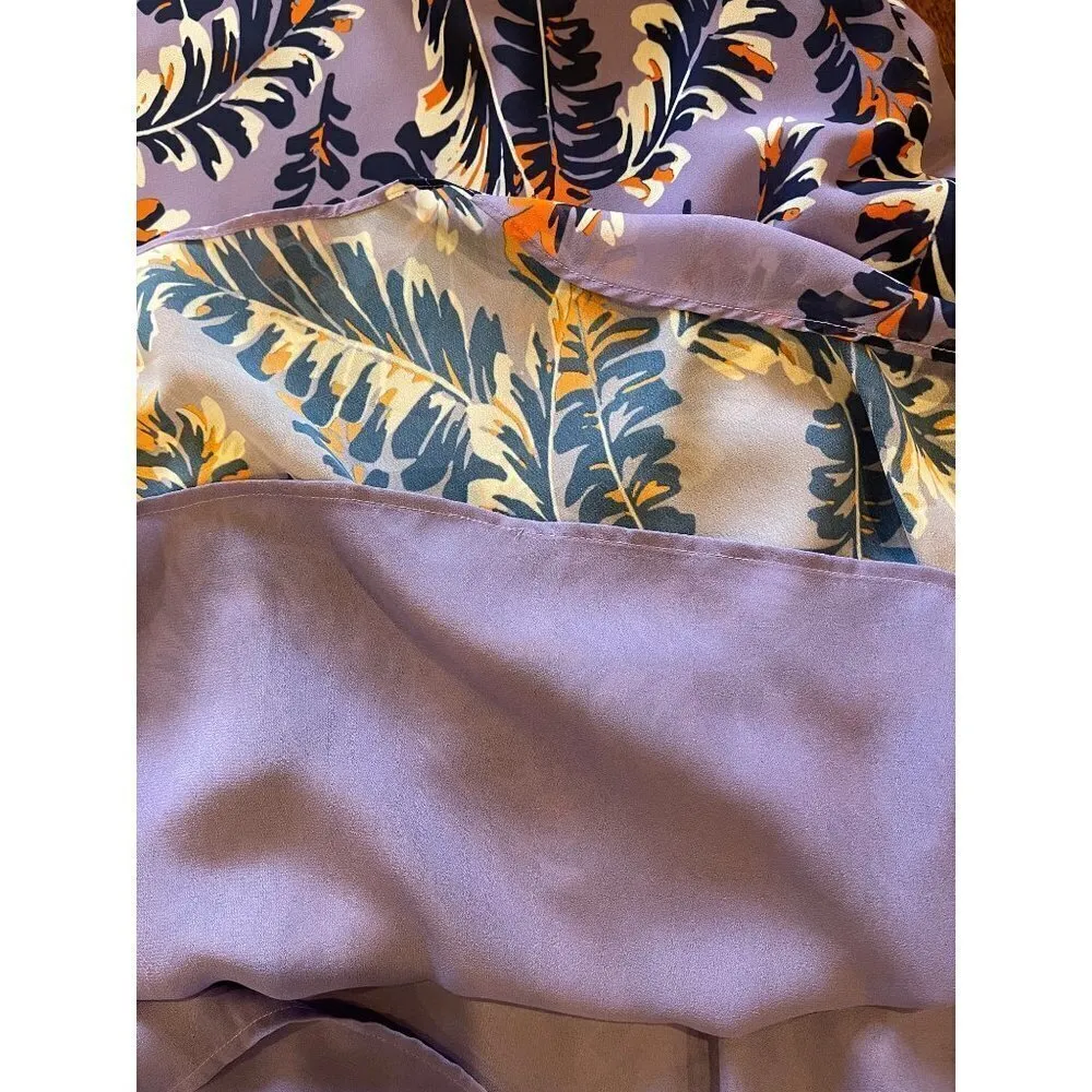 Whistles Purple Josephine Floral Print Tiered Frill Midi Skirt Size‎ 2 - Image 10