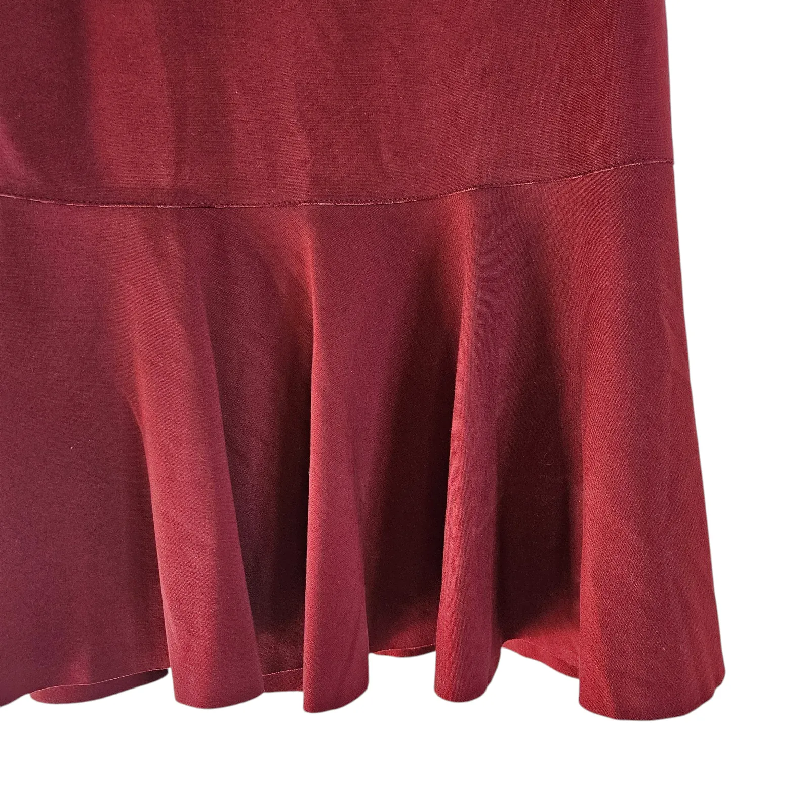 Akris Punto Flare Jersey Skirt Burgandy Red Size US 14 Christmas‎ Glam Holidays - Image 5