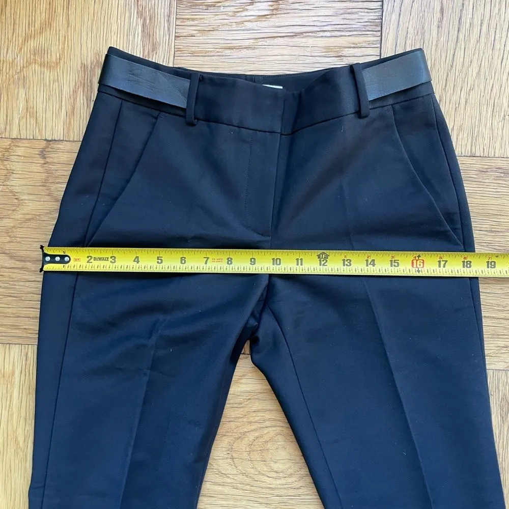 Alexander Wang Black Tapered Leg Dress Pants w/ Leather Waistband Sz 0 - Image 9