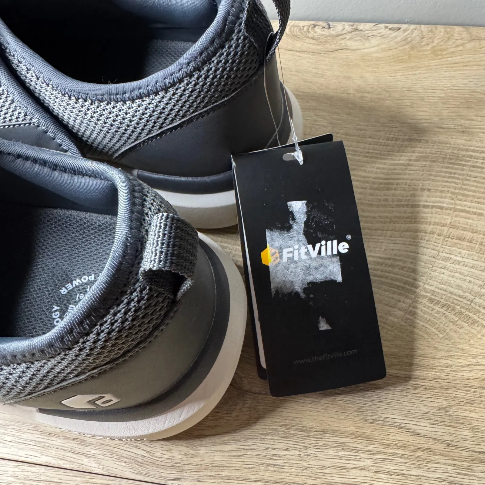 FitVille Slip On Sneakers Mens 10.5 EW Gray Comfort Arch Support‎ Walking Shoes - Image 7