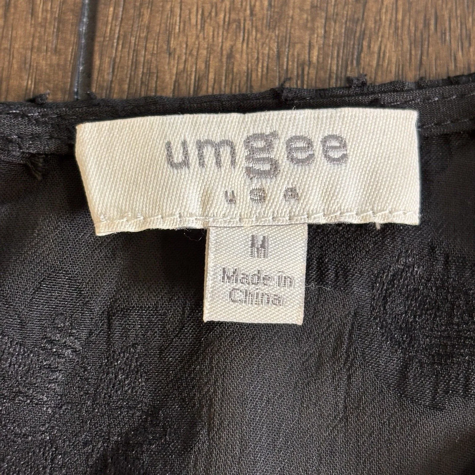 Umgee M Black Floral Burnout Sheer Lined Babydoll Dress Bell Sleeve Flowy - NEW! - Image 8