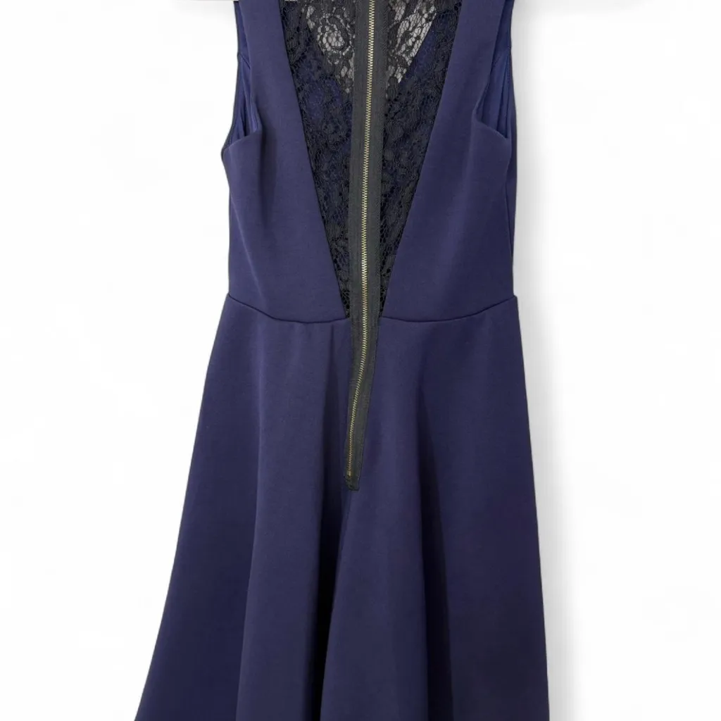 Altar'd State Navy V-Neck Mini Dress - Image 3