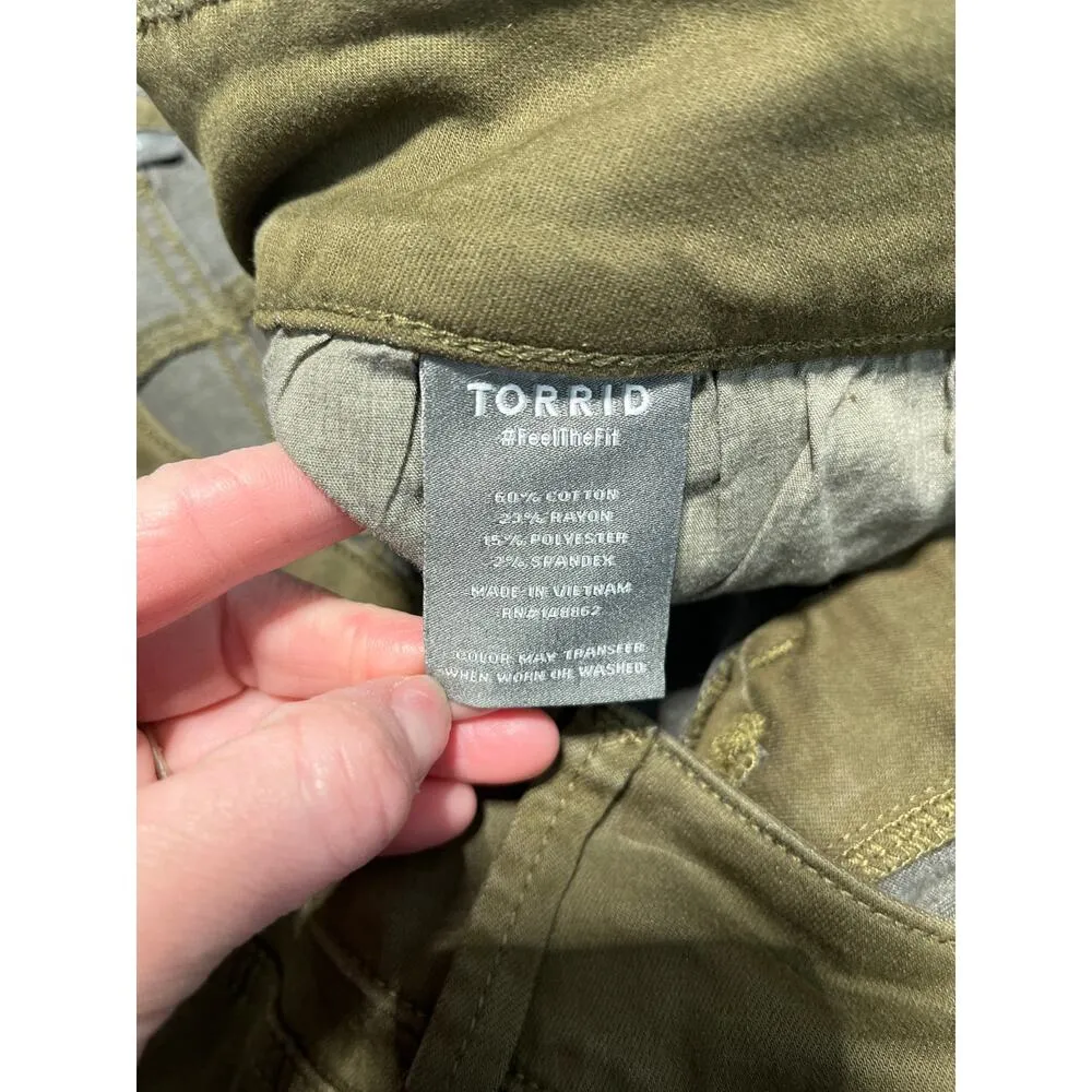 Torrid MidFit Skinny Super Soft High-Rise Jean in green khaki plus size 30 short - Image 6