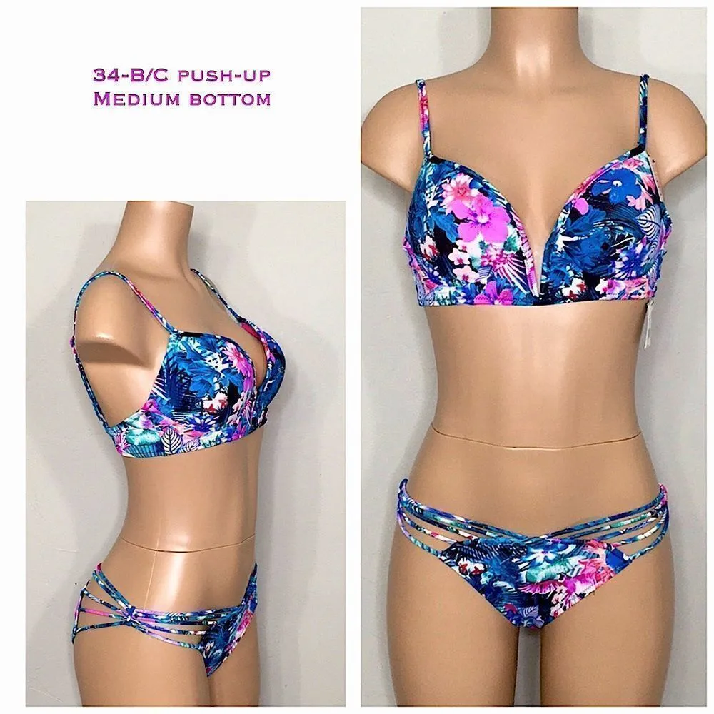 New. Strappy Tropical bra sized bikini set. 34/B - Image 2