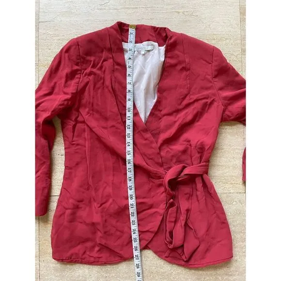 SANTORELLI Red Blazer With‎ Waistband size 50 US M Made in Italy Size M - Image 4