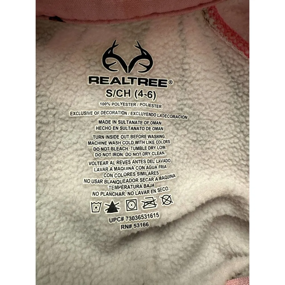 Realtree pink camouflage pullover 3/4 zip up women's small - Image 3