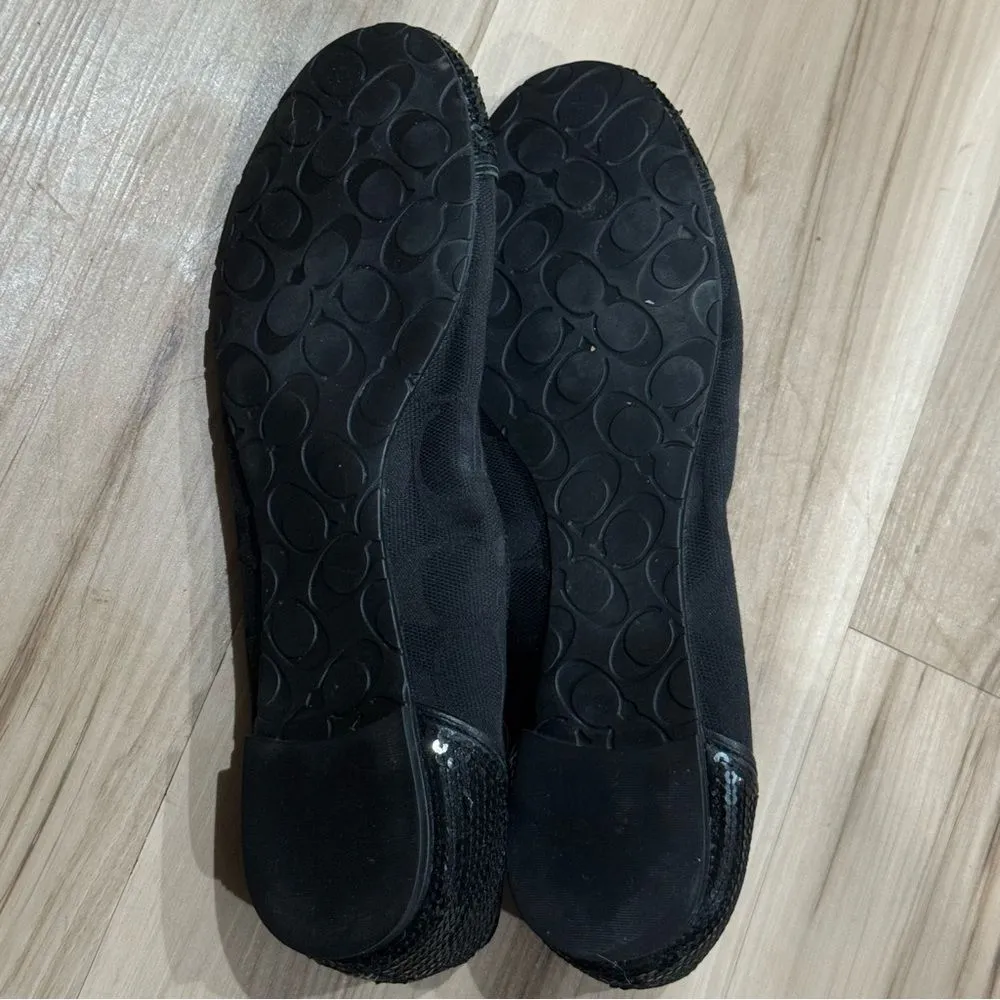 Coach Black Sequined Toes Ballet Flats Shoes Women’s 8.5 - Image 3
